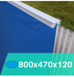 Liner Azul para Piscinas Elevadas 800x470x120 cm – PVC Reforzado 40/100