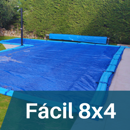 Cobertor de instalación Fácil para piscina de 8x4 sin perforaciones