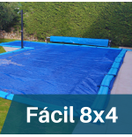 Cobertor de instalación Fácil para piscina de 8x4 sin perforaciones