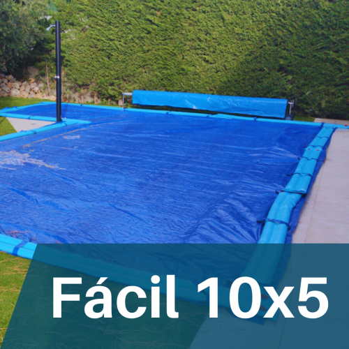 Cobertor de instalación Fácil para piscina de 10x5 sin perforaciones