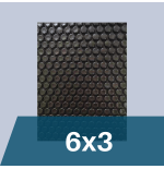 Manta térmica negra para piscina de 6x3 de 500 micras
