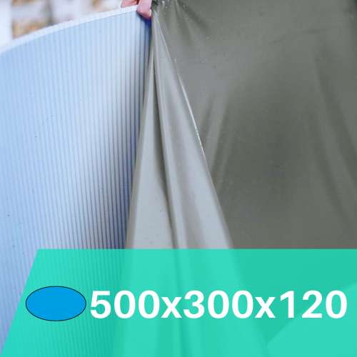 Liner Gris para Piscinas Elevadas 500x300x120 cm – PVC Reforzado 40/100