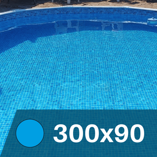 Liner  Mosaico Azul  para Piscinas Elevadas 300x90 cm – PVC Reforzado 75/100