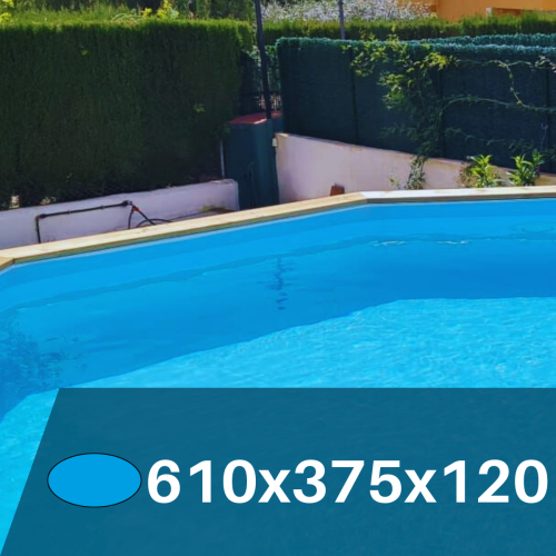 Liner Azul Claro para Piscinas Elevadas 610x375x120 cm – PVC Reforzado 75/100