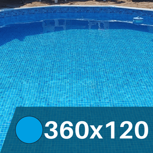 Liner  Mosaico Azul  para Piscinas Elevadas 360x120 cm – PVC Reforzado 75/100