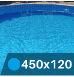 Liner  Mosaico Azul  para Piscinas Elevadas 450x120 cm – PVC Reforzado 75/100