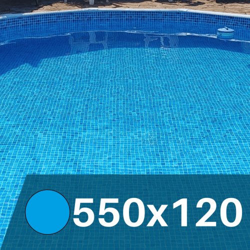 Liner  Mosaico Azul  para Piscinas Elevadas 550x120 cm – PVC Reforzado 75/100