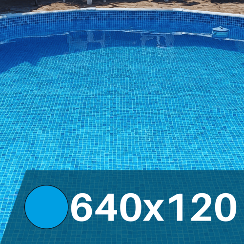 Liner  Mosaico Azul  para Piscinas Elevadas 640x120 cm – PVC Reforzado 75/100