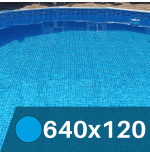 Liner  Mosaico Azul  para Piscinas Elevadas 640x120 cm – PVC Reforzado 75/100