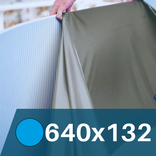 Liner Gris para Piscinas Elevadas 640x132 cm – PVC Reforzado 75/100