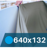 Liner Gris para Piscinas Elevadas 640x132 cm – PVC Reforzado 75/100