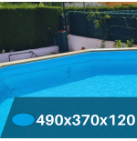 Liner Azul Claro para Piscinas Elevadas 490x370x120 cm – PVC Reforzado 75/100