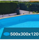Liner Azul Claro para Piscinas Elevadas 500x300x120 cm – PVC Reforzado 75/100