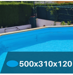 Liner Azul Claro para Piscinas Elevadas 500x310x120 cm – PVC Reforzado 75/100