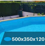 Liner Azul Claro para Piscinas Elevadas 500x350x120 cm – PVC Reforzado 75/100