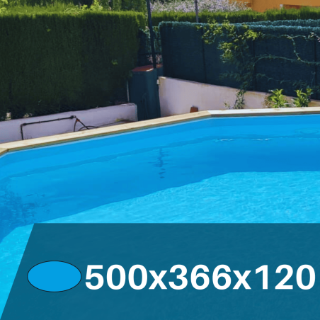Liner Azul Claro para Piscinas Elevadas 500x366x120 cm – PVC Reforzado 75/100