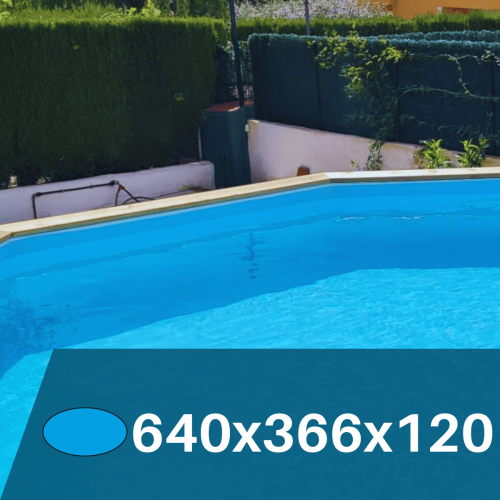 Liner Azul Claro para Piscinas Elevadas 640x366x120 cm – PVC Reforzado 75/100