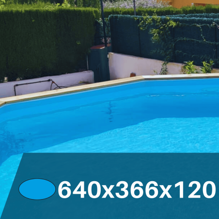 Liner Azul Claro para Piscinas Elevadas 640x366x120 cm – PVC Reforzado 75/100