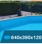 Liner Azul Claro para Piscinas Elevadas 640x390x120 cm – PVC Reforzado 75/100