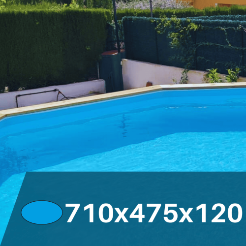 Liner Azul Claro para Piscinas Elevadas 710x475x120 cm – PVC Reforzado 75/100
