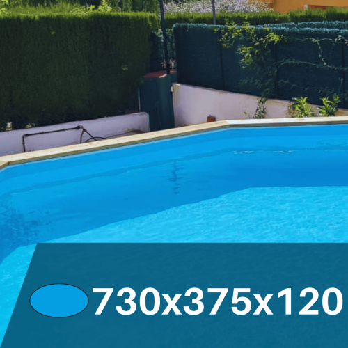 Liner Azul Claro para Piscinas Elevadas 730x375x120 cm – PVC Reforzado 75/100