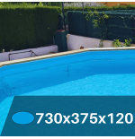 Liner Azul Claro para Piscinas Elevadas 730x375x120 cm – PVC Reforzado 75/100