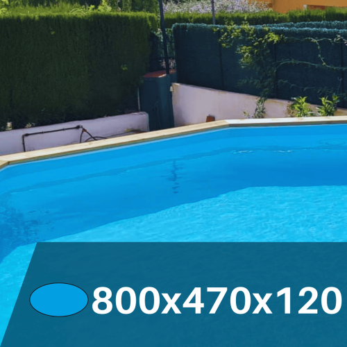 Liner Azul Claro para Piscinas Elevadas 800x470x120 cm – PVC Reforzado 75/100