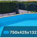 Liner Azul Claro para Piscinas Elevadas 750x425x132 cm – PVC Reforzado 75/100