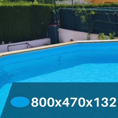 Liner Azul Claro para Piscinas Elevadas 800x470x132 cm – PVC Reforzado 75/100