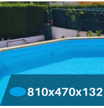 Liner Azul Claro para Piscinas Elevadas 810x470x132 cm – PVC Reforzado 75/100