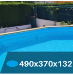 Liner Azul Claro para Piscinas Elevadas 490x370x132 cm – PVC Reforzado 75/100