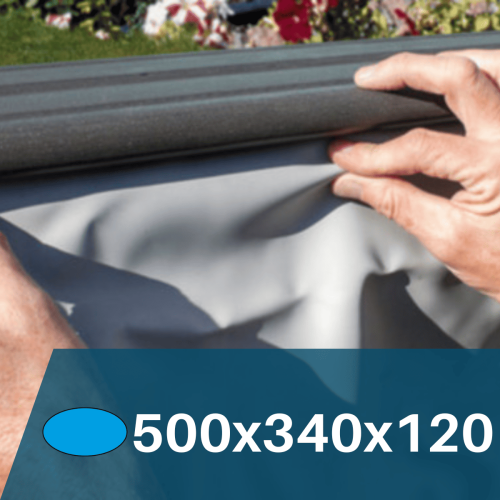 Liner Gris para Piscinas Elevadas 500x340x120 cm – PVC Reforzado 75/100