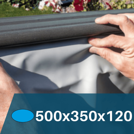 Liner Gris para Piscinas Elevadas 500x350x120 cm – PVC Reforzado 75/100