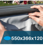 Liner Gris para Piscinas Elevadas 550x366x120 cm – PVC Reforzado 75/100