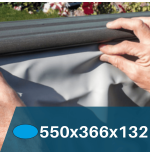 Liner Gris para Piscinas Elevadas 550x366x132 cm – PVC Reforzado 75/100
