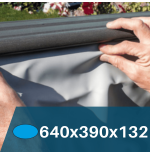 Liner Gris para Piscinas Elevadas 640x390x132 cm – PVC Reforzado 75/100
