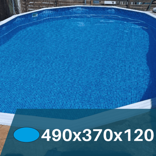 Liner Mosaico Azul  para Piscinas Elevadas 490x370x120 cm – PVC Reforzado 75/100