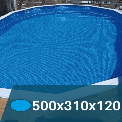 Liner Mosaico Azul  para Piscinas Elevadas 500x310x120 cm – PVC Reforzado 75/100