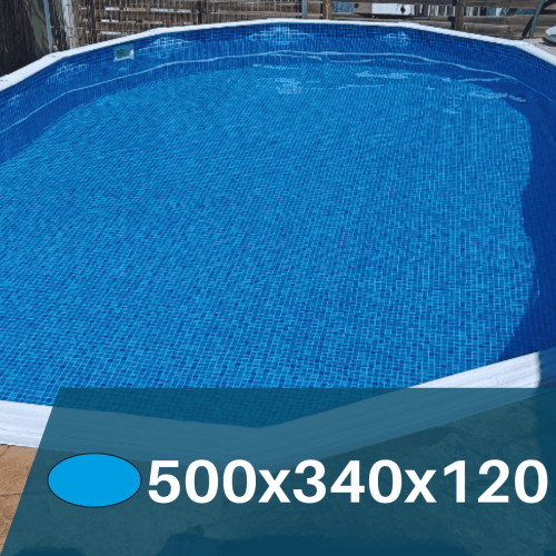 Liner Mosaico Azul  para Piscinas Elevadas 500x340x120 cm – PVC Reforzado 75/100