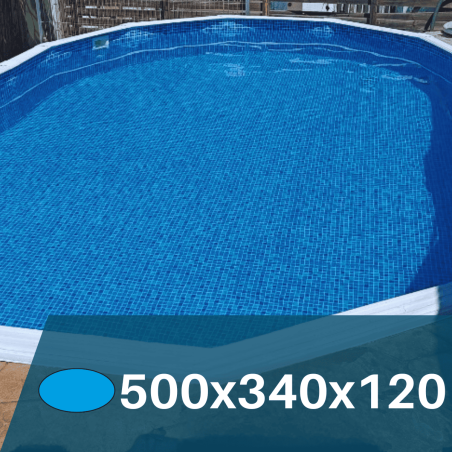 Liner Mosaico Azul  para Piscinas Elevadas 500x340x120 cm – PVC Reforzado 75/100