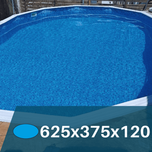 Liner Mosaico Azul  para Piscinas Elevadas 625x375x120 cm – PVC Reforzado 75/100