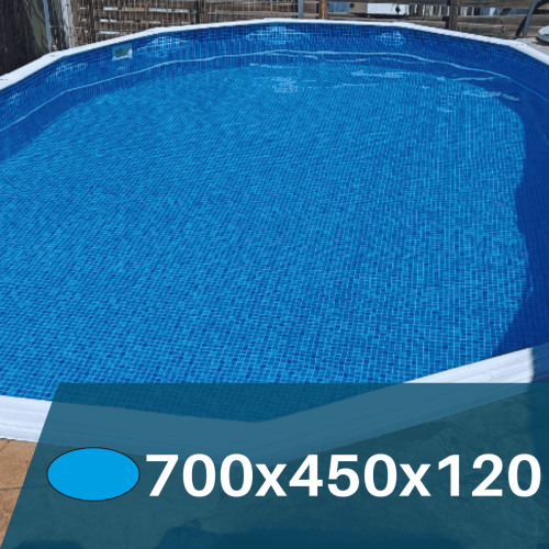 Liner Mosaico Azul  para Piscinas Elevadas 700x450x120 cm – PVC Reforzado 75/100