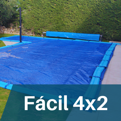Cobertor de instalación Fácil para piscina de 4x2 sin perforaciones