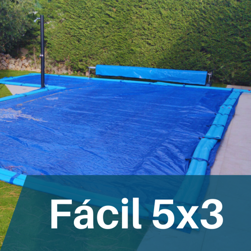 Cobertor de instalación Fácil para piscina de 5x3 sin perforaciones