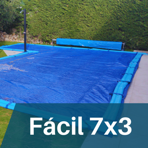 Cobertor de instalación Fácil para piscina de 7x3 sin perforaciones